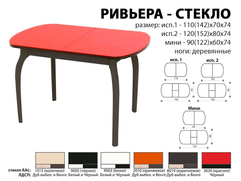 стол обеденный ривьера стекло в Твери