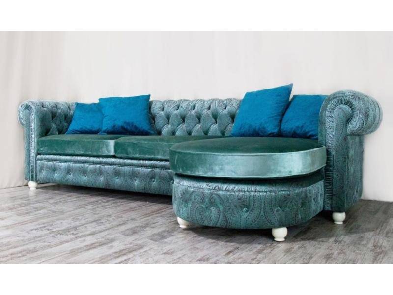 диван chesterfield с оттоманкой в Твери