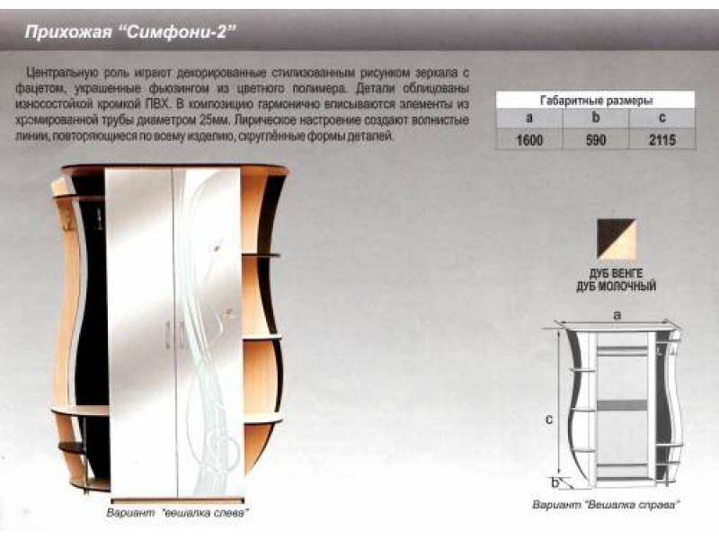 прихожая прямая симфони 2 в Твери