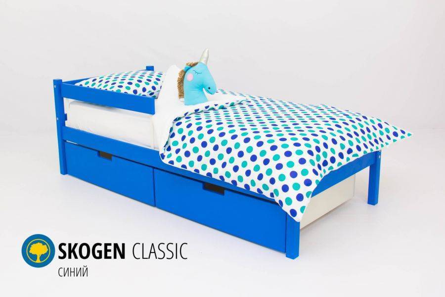 детская кровать skogen classic синий в Твери