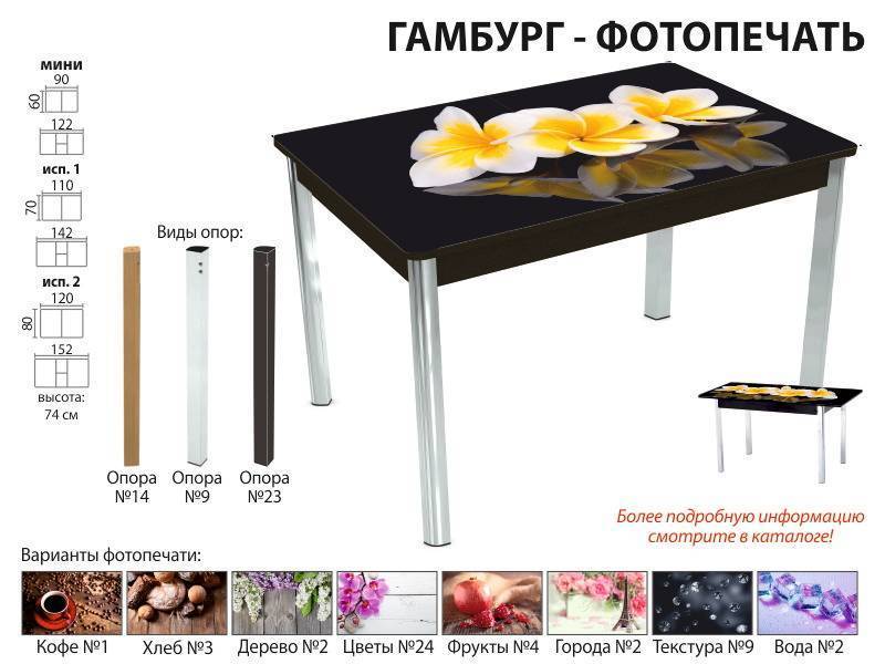 стол обеденный гамбург фотопечать в Твери