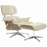 кресло eames style lounge chair & ottoman кремовое в Твери