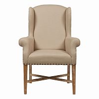 кресло мягкое с ушами french wing chair бежевое в Твери