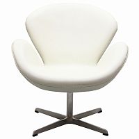 кресло swan chair экокожа белое в Твери