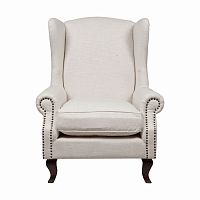 кресло мягкое с ушами белое collins wingback chair в Твери