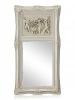 зеркало настенное прямоугольное в высокой белой раме францини distressed chalk white в Твери