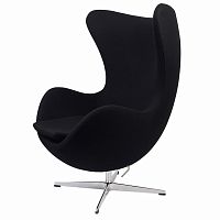 кресло arne jacobsen style egg chair черное в Твери