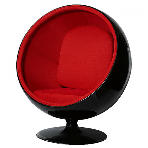 кресло eero ball chair черно-красное в Твери