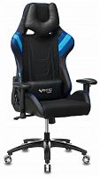 игровое кресло бюрократ бюрократ viking 4 aero, обивка: искусственная кожа, цвет: иск.кожа черная/ткань черная 26-28/сетка синяя(tw-10)-голубая(tw-55)-серая(tw-12) в Твери