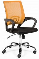 кресло компьютерное спринг(orange - black) база хром / оранжевая сетка / черная ткань в Твери