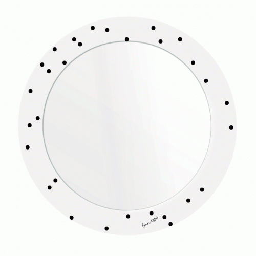 зеркало с рисунком белое круглое черные точки pois в Твери