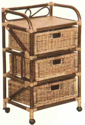 комод с плетёными ящиками tower (темный) в Твери