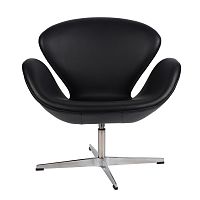 кресло arne jacobsen style swan chair черное в Твери