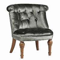 кресло sophie tufted slipper chair микровелюр серое в Твери