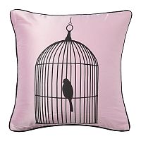 подушка с птичкой в клетке birdie in a cage pink в Твери