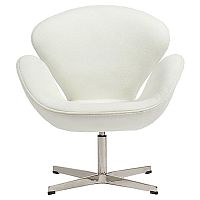 кресло swan chair кашемир белое в Твери