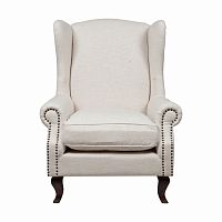 кресло collins wingback chair кремовая ткань в Твери