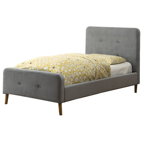 кровать button tufted flannelette gray 140х200 в Твери
