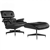 кресло eames style lounge chair черное в Твери