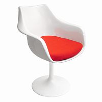 кресло tulip armchair бело-красное шерсть в Твери