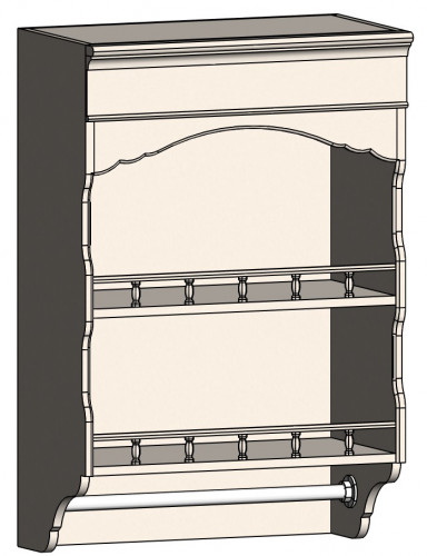 шкаф с полками и фигурным основанием навесной марсель молочно-белый в Твери