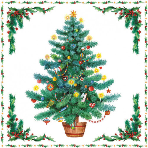 салфетки бумажные рождественская ель в Твери