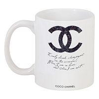 кружка с рисунком drink champagne. coco chanel в Твери