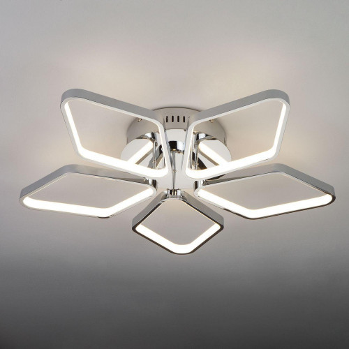 потолочная светодиодная люстра eurosvet kalifea 90081/5 хром в Твери