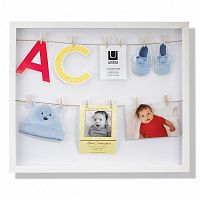 панно с зажимами для 12 фотографий clothesline белое в Твери