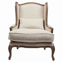 кресло мягкое с ушами lorraine chair with burlap бежевое в Твери