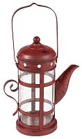 подсвечник-фонарь красный в виде чайника с ручкой old kettle, 27 см в Твери