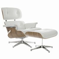 кресло eames style lounge chair & ottoman белое в Твери