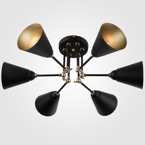 потолочная люстра eurosvet nigella 70052/6 черный/золото в Твери