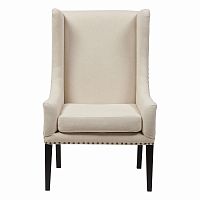 кресло мягкое с ушами белое nailhead fabric armchair в Твери