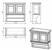 шкафчик навесной с двумя полками провинция с состариванием в Твери