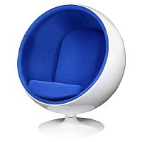 кресло eero ball chair синее с белым в Твери