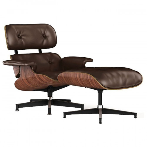 кресло lounge chair & ottoman коричневое в Твери