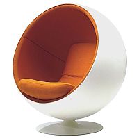 кресло eero ball chair бело-оранжевое в Твери