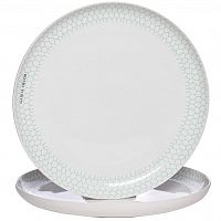 тарелка белая с бирюзовым рисунком 30*30*3,3 в Твери