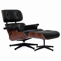 кресло eames style lounge chair & ottoman черное в Твери