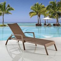 шезлонг-лежак из искуственного ротанга light brown в Твери