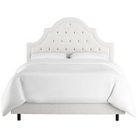 кровать двуспальная 160х200 белая с каретной стяжкой harvey tufted white в Твери