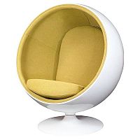 кресло eero ball chair бело-горчичное в Твери