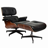 кресло eames style lounge chairчерное с коричневым в Твери