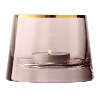 подсвечник стеклянный коричневый с золотым ободком для чайной свечи light, 6,6 см в Твери