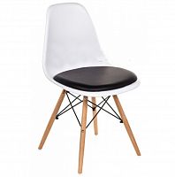 стул деревянный pc-011 белый / черный (eames style) в Твери