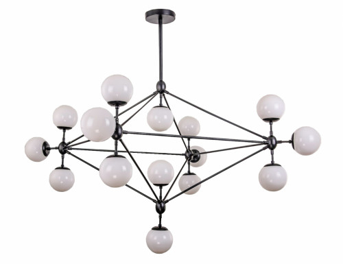 люстра modo 15 black+white черная, белые плафоны в Твери