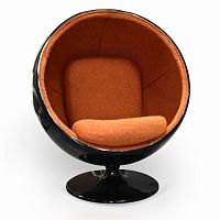 кресло ball chair черно-коричневое в Твери