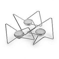 набор подсвечников серебряных металлических для чайных свечей tri-angular loop, 7 см, 3 штуки в Твери