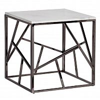 стол журнальный black chrome cube 55*55*56 см хром, белый в Твери